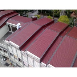 Láminas corrugadas--Sandrini Metalli-Arena de chapa corrugada28 Red Siena-6.967213-Chapa de techo corrugada SAND28 - Color Rojo 