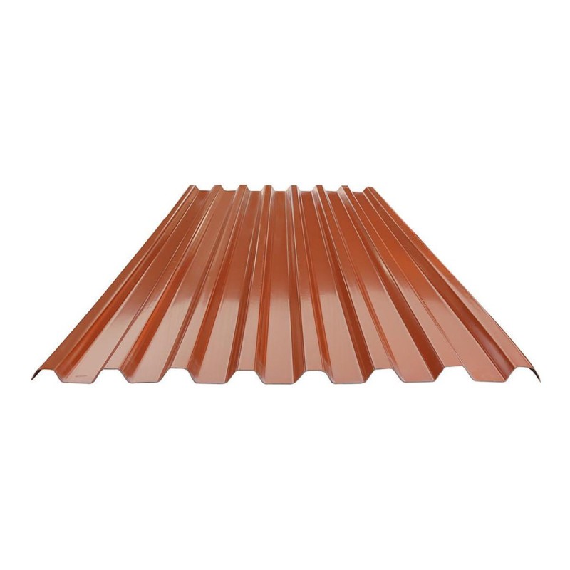 Tôles ondulées--Copernit-Tôle ondulée Coperall LG29 Rosso Siena-8.5-Tôle de toit ondulée Coperall Profilo 29 - Couleur Rouge Sie